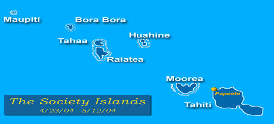 Mapa de las Islas de la Sociedad