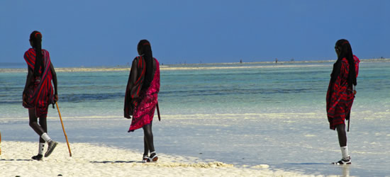 Masai en la playa