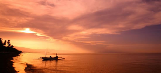 Espectacular puesta de sol en Bali
